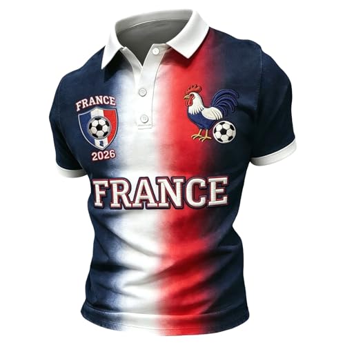 Maillot Coupe du Monde 2026 Équipe de France - Haut Décontracté Grande Taille du S au 6XL