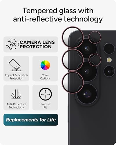 Image of ZAGG Glass Elite Samsung Galaxy S26 Ultra Camera Lens Protector - Pink, Anti-Reflective, 5X Stronger Impact & Scratch Resistant Aluminosilicate Glass - Easy Installation, Smudge-Free Surface