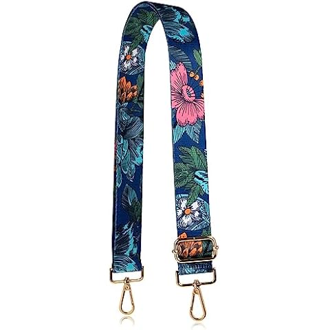 Allzedream Flower Purse Straps Replacement Crossbody Shoulder Bags Wide Adjustable (Blue Gold hardware) Cover