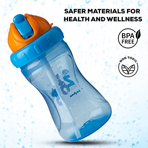 Baybee-Zoo-340ML-Sipper-Bottle-for-kids-Anti-Spill-Sippy-Bottle-with-Soft-Silicone-Straw-BPA-Free-Sippy-Cup-Baby-Bottle-Sipper-sipper-bottle-for-kids-Infants-Toddlers-6-Months-to-3-Years-Blue