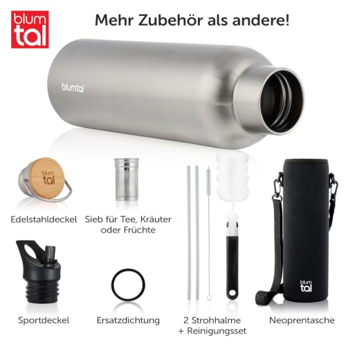 Blumtal Thermosflasche 750ml Stainless Steel Edelstahl Trinkflasche – Ansicht 2