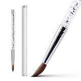 KEMEISI Kolinsky Acrylic Nail Brushes with Liquid Glitter Handle - For Professional Acrylic Powder L