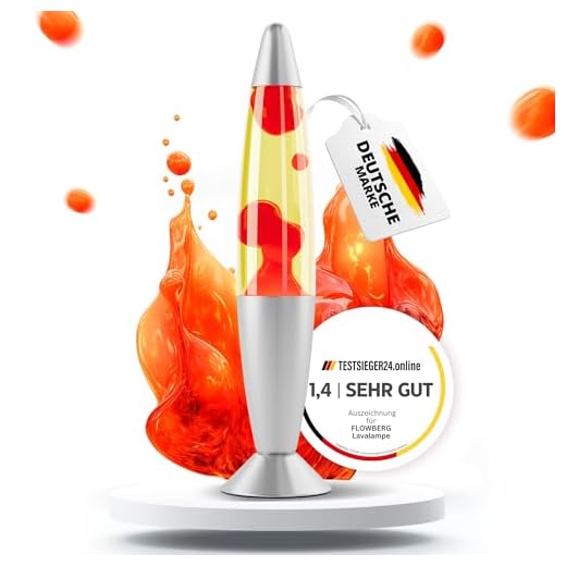 FLOWBERG Lavalampe (rot) | Rote Wachslampe