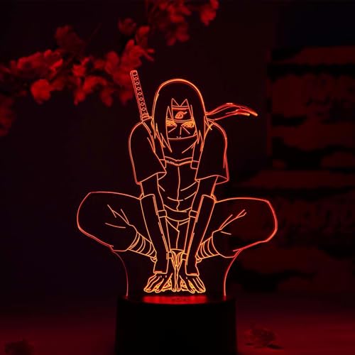 Otaku Lamps Itachi Uchiha Night Naruto – Anime Night Light, 16 Color RGB LED – Gift for Otaku