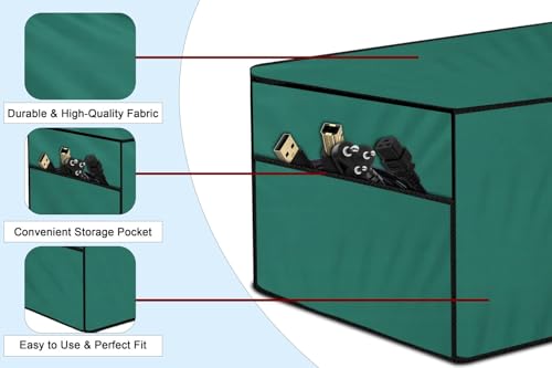 Image of The Furnishing Tree Polyester Waterproof & Dustproof Printer Cover - Compatible with Auto Duplex Laser Brother DCP-L2541DW Printers, Green , Dimensions in DxWxH - ( 40x42x32 CM)