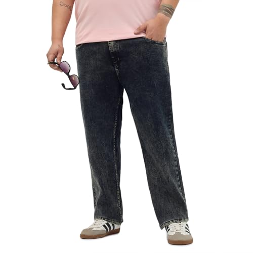 Image of Urbano Plus Men's Regular Fit Heavy Washed Denim Jeans Stretchable