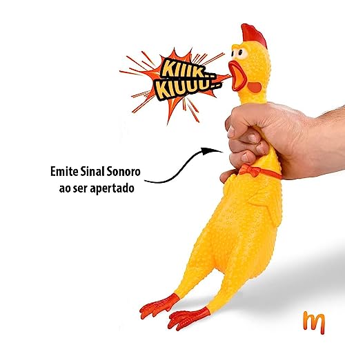 Frango Galinha Galo Brinquedo Pet Cachorro Cães Gatos Borracha Mordedor com Apito Sonoro 37cm G