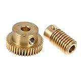 YOSADIER 2Pcs Modulus Worm Gear Teeth Copper Worm Wheel with Hole Shaft for Compact Gear Box