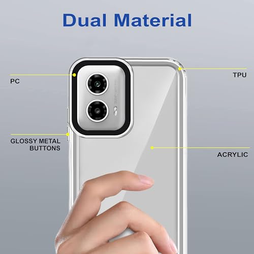 Image of amazon basics Back Case Cover for Motorola Moto G45 5G | Compatible for Motorola Moto G45 5G Back Cover | Case Cover with Camera Protection | (TPU + PC | Transparent)