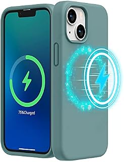 SURPHY Magnetic Case Designed for iPhone 13 mini Case (5.4 inch 2021 Release), with Microfiber Lining Liquid Silicone Phone Case for iPhone 13 mini (Cactus Green)