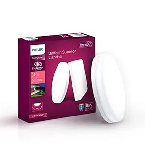 PHILIPS Rimless Full Glow 18-WATT Round LED Surface DOWNLIGHTER | Surface LED Downlight for Ceiling | LED Ceiling Light for Home & Hall | Cool Day Light, Pack of 1