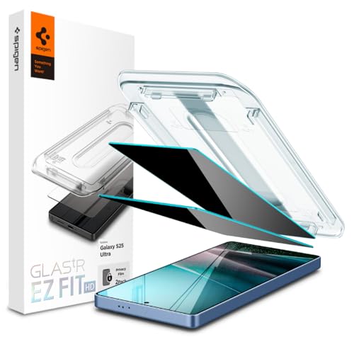 Spigen GLAStR EZ FIT HD [PRIVACY 2 Pack] for Samsung Galaxy S25 ULTRA Privacy Screen Protector Premium Tempered Glass with Auto Align technology - 2 PACK