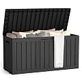 Outdoor Storage Box, 75 Gallon Waterproof Deck Boxes, Resin, Lockable Pool Deck Box for Garden Tools, Patio,Pool Accessories, Cushions, Large Delivery Boxes with Handle?Weatherproof & UV-Resistant