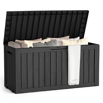 Outdoor Storage Box, 75 Gallon Waterproof Deck Boxes, Resin, Lockable Pool Deck Box for Garden Tools, Patio,Pool Accessories, Cushions, Large Delivery Boxes with Handle?Weatherproof & UV-Resistant