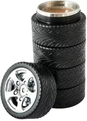 RGSG Stainless Steel Stylish Water Bottle For School and College Students and for Office use, Tyre/Tire shaped Water Bottle