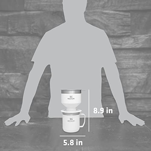 Image of STANLEY Perfect Brew Pour Over Set | 12 oz Camp Mug with Lid Included | Drip Coffee Maker with Reusable Filter | Insulated Stainless Steel | BPA-Free | Polar