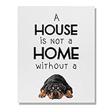 Wayfare Art, A House is Not A Home Without A Rottweiler Canvas Prints Artwork Wall Art Poster for...