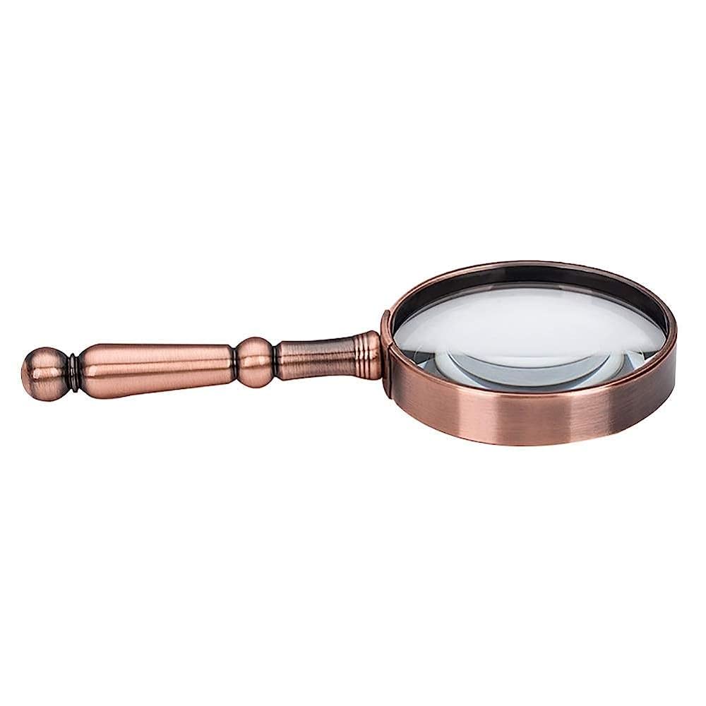 asdchZen Magnifying Glass,With Light Led With 20X Magnification Lightweight Handheld Magnifying Glass,For Reading- With A Lens Cloth Bag Magnifier/Brass