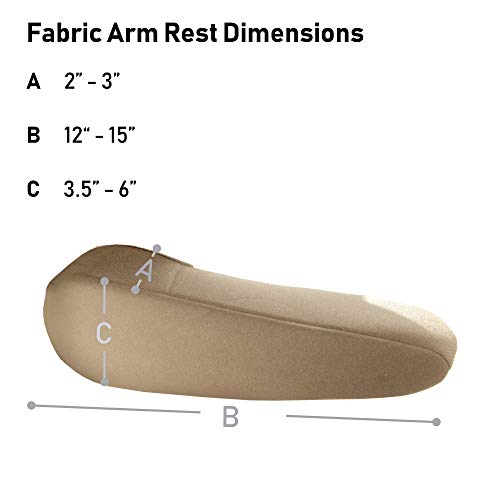 Image of FH Group Flat Cloth Fabric Beige Armrest Cover Semi-Universal Fit, One Pair Beige