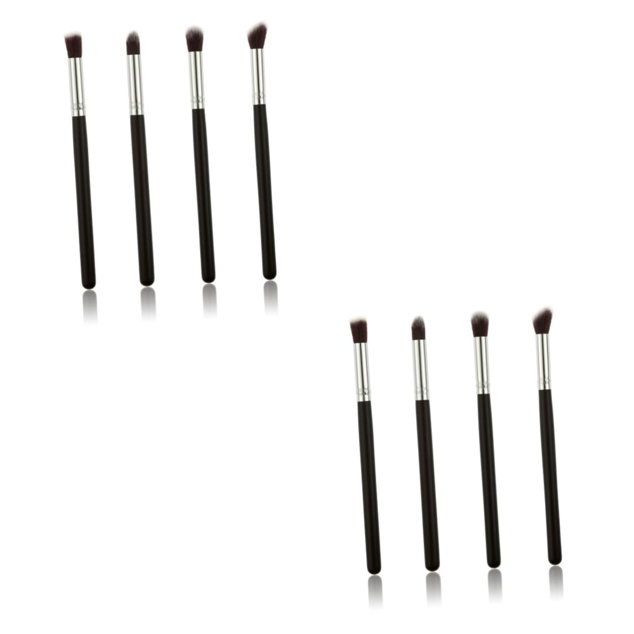Housoutil 8 Pcs Portable Eye Makeup Brush Set Eyeshadow Blend Brush Kit Soft Horse Hair Travel-friendly Present for Women