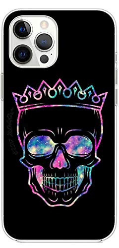 Mixroom - Carcasa de silicona TPU transparente para iPhone 12, diseño de calavera de Reina 770