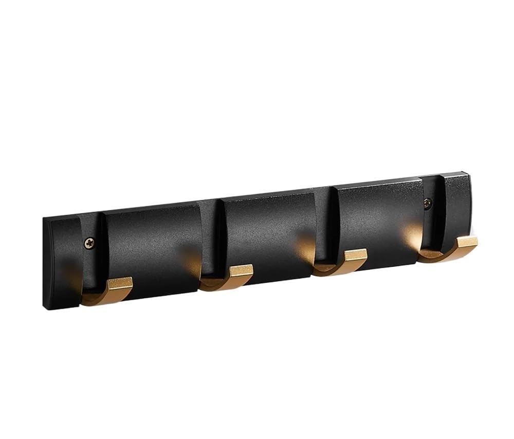 Hgniang 4 Hooks Style 4 Robe Hook Folding Clothes Black Gold Rack Hanger Towel Aluminum Kitchen Door Wall Mounted