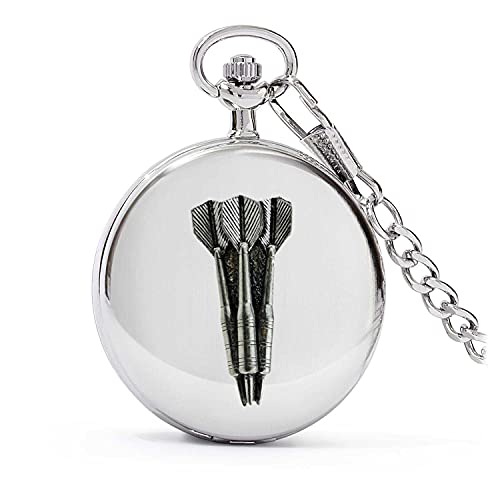 Montre de gousset Sheffield en argent poli avec motif trois fléchettes et son coffret