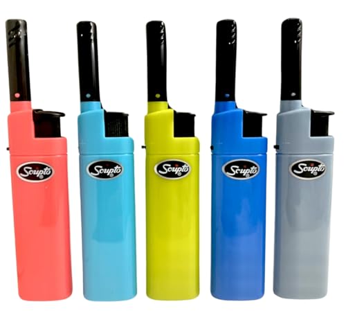 Encendedores recargables Scripto con llama ajustable 5 pzas