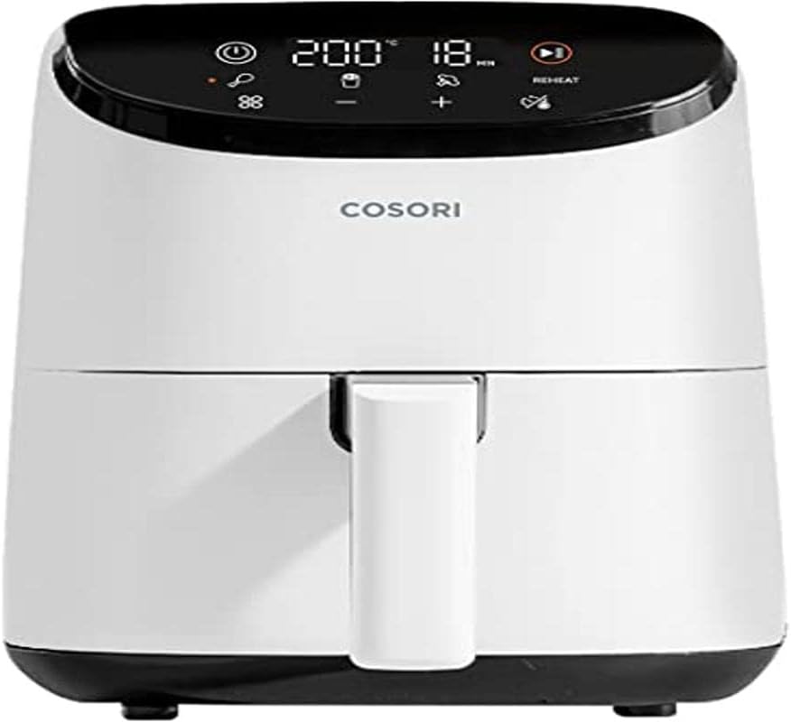 COSORI Friggitrice senza olio 2L, 75-205℃, Friggitrice aria compatta con 30 APP Ricette, Air Fryer 900W, 97% Meno di olio, adatta per lavastoviglie, CAF-211 bianca