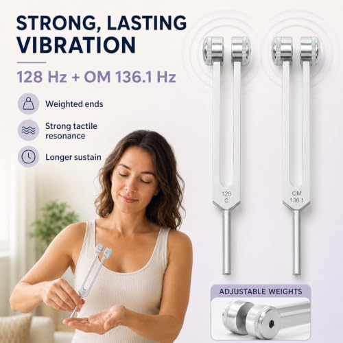 Image of Tuning Forks for Healing Set, Includes 128Hz, 136.1Hz, 256Hz, 384Hz