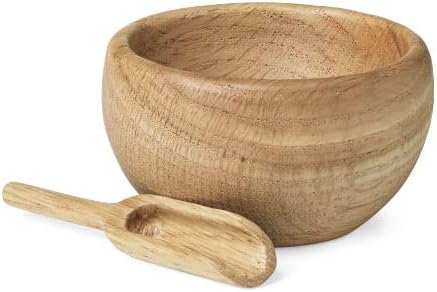Kay Bojesen Menageri Salt Cellar with Spoon, Oak, 1.6"H x 2.8"D, Gift Box Included