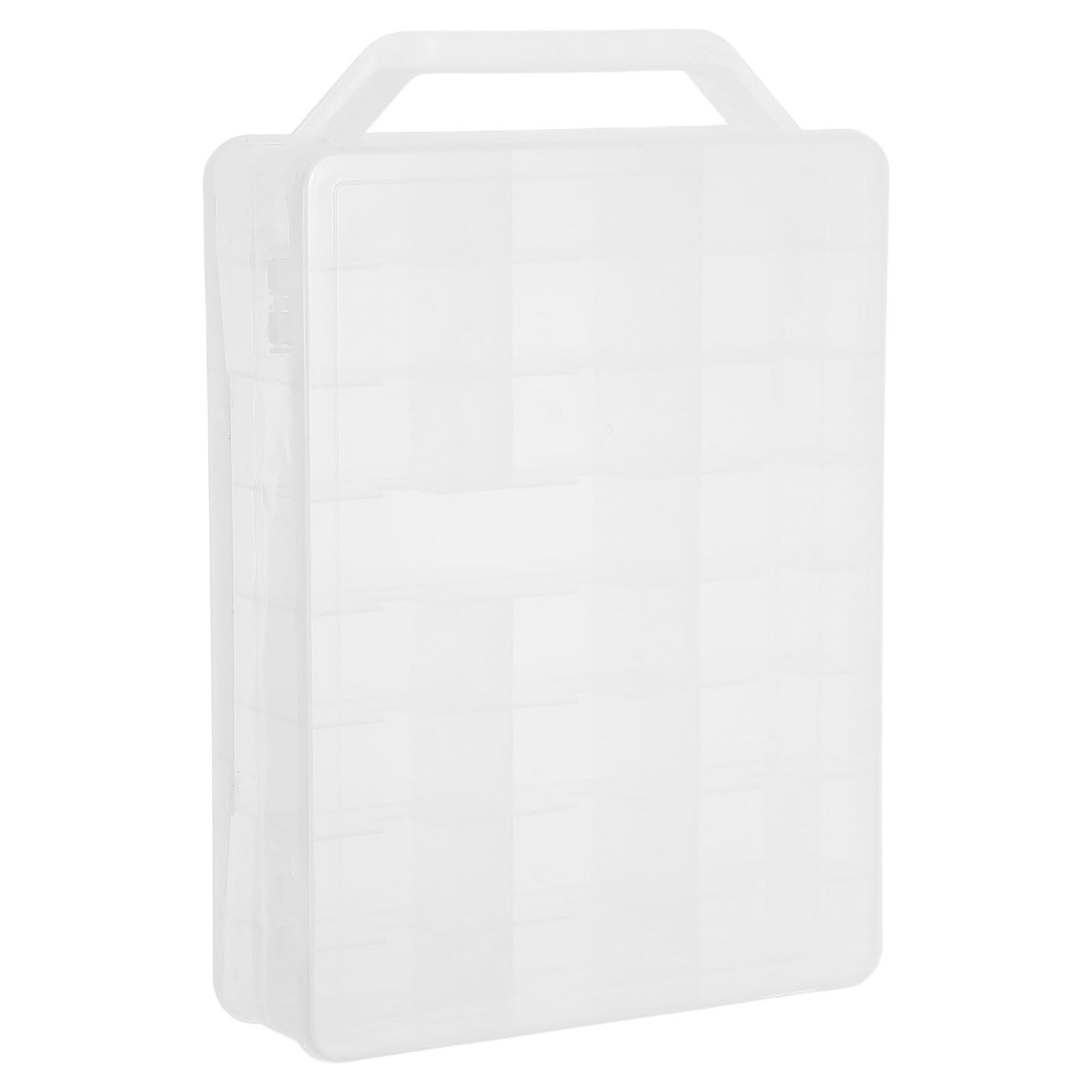 Boîte de rangement plastique transparente double couche à 46 compartiments
