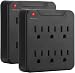 [2 Pack] BESTTEN 900-Joule Wall Mount Surge Protector, 6-Outlet Extender with Mounting Screw for Duplex Receptacle, ETL Listed, Black
