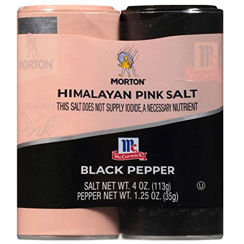 Morton All-Natural Himalayan Pink Salt & Mccormick Pepper Shakers, 5.25 Ounce #TOP1