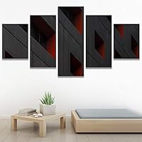 SIGNWIN 5 Panel Canvas Wall Art Abstract Colorful Hallway Industrial Lights Modern Artwork for Home Decorations Ready to Hang - 60