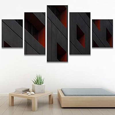 SIGNWIN 5 Panel Canvas Wall Art Abstract Colorful...