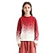 MIANZHI Girls Christmas Sweater Pullover Cable Knit Long Sleeve Crewneck Tops Kids Fall Winter Fashion Clothes 5-14 Years Red