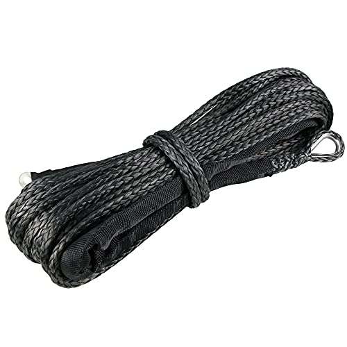 Corde de treuil synthétique 6mm x 15m pour VTT et UTV avec manchon de protection