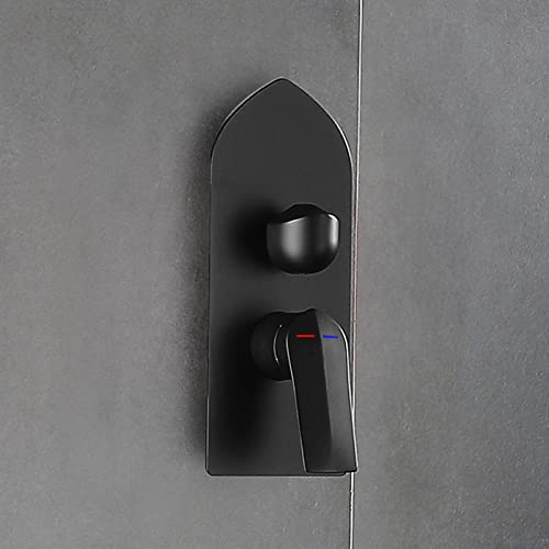 Ensemble de robinet de baignoire moderne noir effet pluie chic - 6