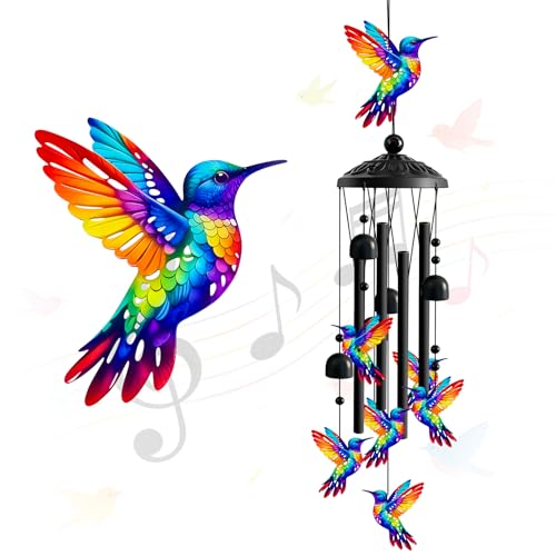 Wind Chimes for Outside Deep Tone Memorial Windchimes for Patio Porch Balcony Garden Decor Hummingbird Wind Chimes Housewarming Birthday Gifts for Women Grandma Sister Mothers Day