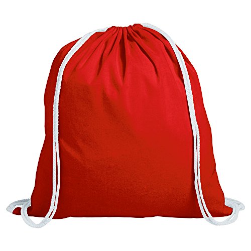 EBuyGB: Mochila infantil de algodón con cordón  10 unidades   color rojo
