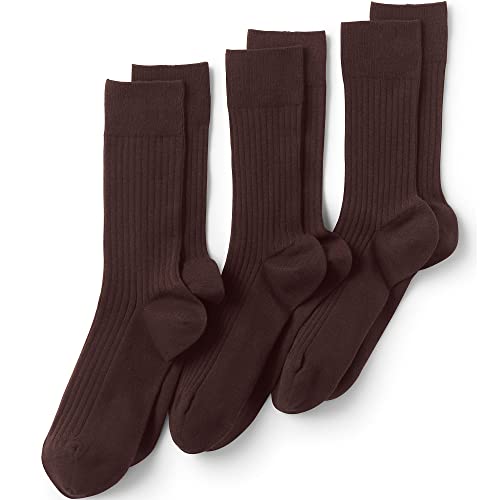 Lands' End Men's Seamless Toe Cotton Rib Dress Socks (3-pack)