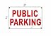 Public Parking 2x3 White w/Red Banner Sign