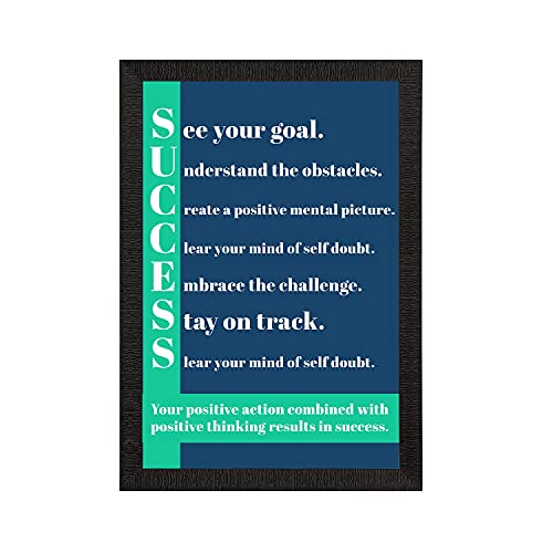 Image of eCraftIndia inchSuccess Motivational Quote Painting Digital Printed Wall Art For Office, Home, Study Room, Gym, School, College, Institute, Classroom Decor - Great Gift For Students And Entrepreneurs