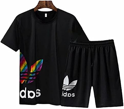 Amazon Mrzj Tシャツ メンズ ジャージ セットアップ スポーツウェア スポーツ シャツ 上下 セット 夏 半袖 短パン ショートパンツ 2点セット トレーニング コンプレッションウェア ルームウェア ゆったり 吸汗速乾 軽い 柔らかい 快適 大きいサイズ 米 色的