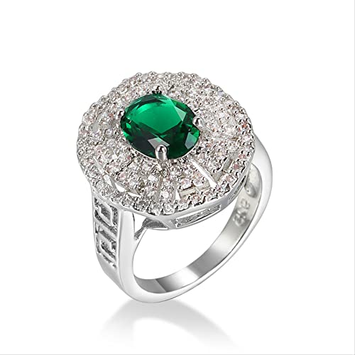 Bague émeraude zircon femme anti-ternissement - Bijou de mariage durable