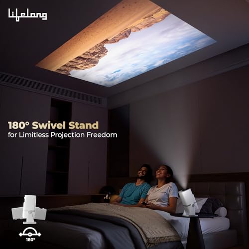 Image of Lifelong Electronics Lightbeam X Smart Projector | Android, 1080P & 4K Ultra HD Support, 2X 3500 Lumens, 720p Native | For Room & Outdoors | All OTT Apps | WiFi /BT,Mirroring,USB,ARC,HDMI,180,Speakers