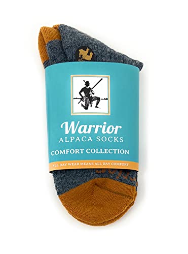 Image of Warrior Alpaca Socks - Comfort Cushioned Retro Solid Quarter Crew for Adults - Unisex