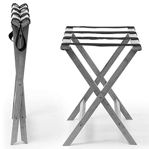 Suitcase Stand Foldable Double Layer Easy to Assemble Travel Bag 7 Nylon Bandages Hanging Rod It Can Move Hostel,4 Colors (Color : D, Size : 80X47X68CM)2