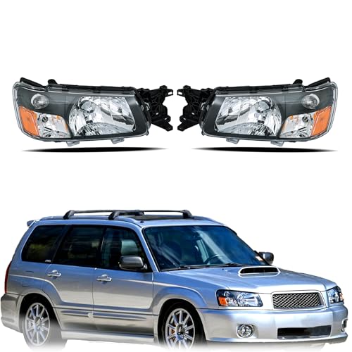atvwrlod Headlight Headlamp Assembly Driver and Passenger Side Replacement for Forester 2003 2004 Replacement for SU2502111 SU2503111 Left LH Right RH